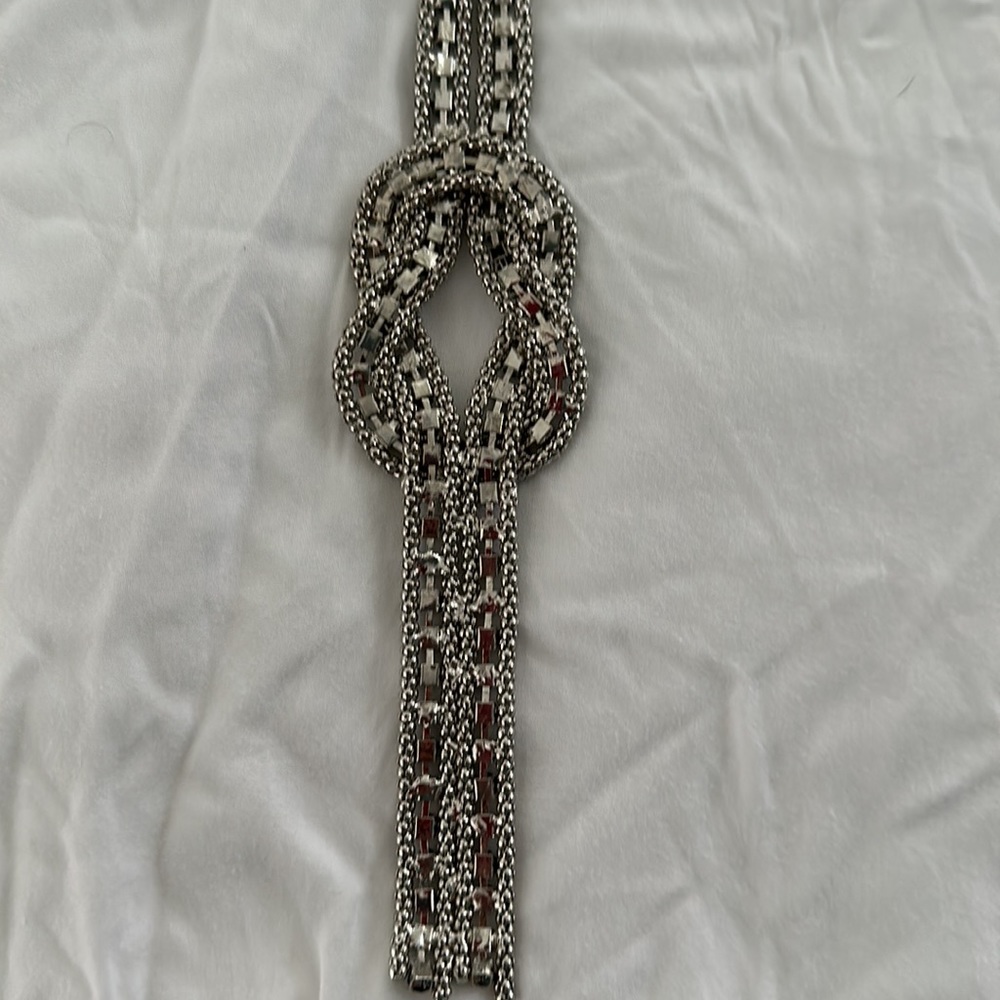 Silver And Black Statement Necklace - image 4